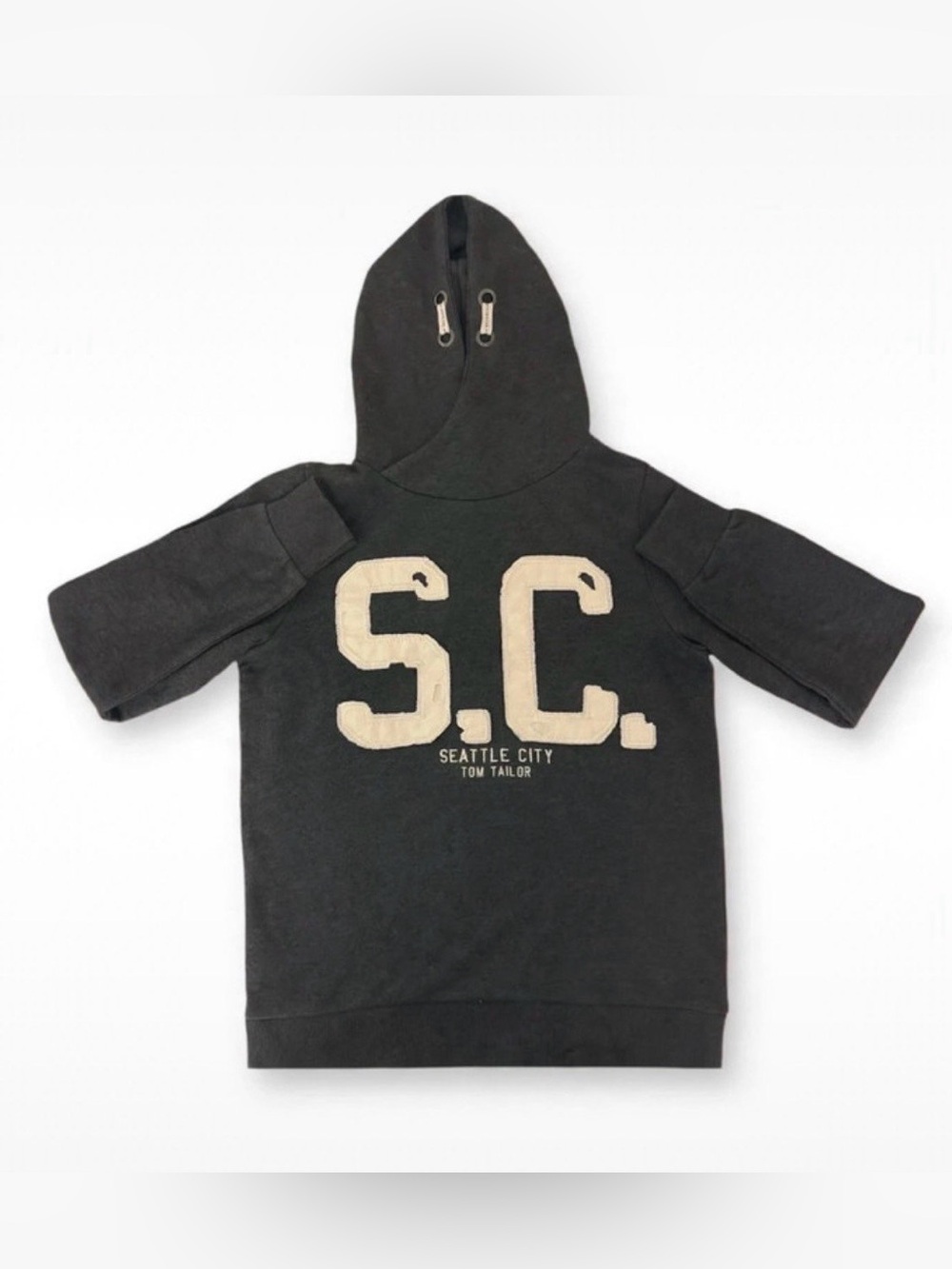 Tom Tailor Hoodie M Gray S.C. Seattle City Front Logo Pullover
